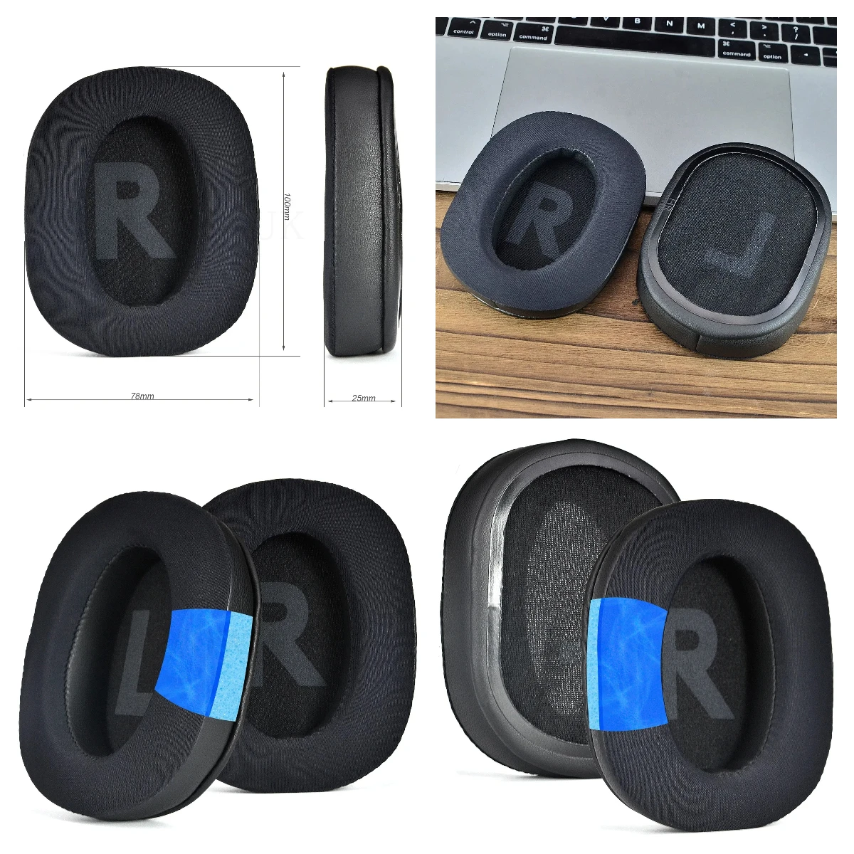

Earpads for Logitech G Pro X/G Pro X Wireless Leather Sleeve Cooling Gel Earmuff Memory Foam Cover Earpads Headphone
