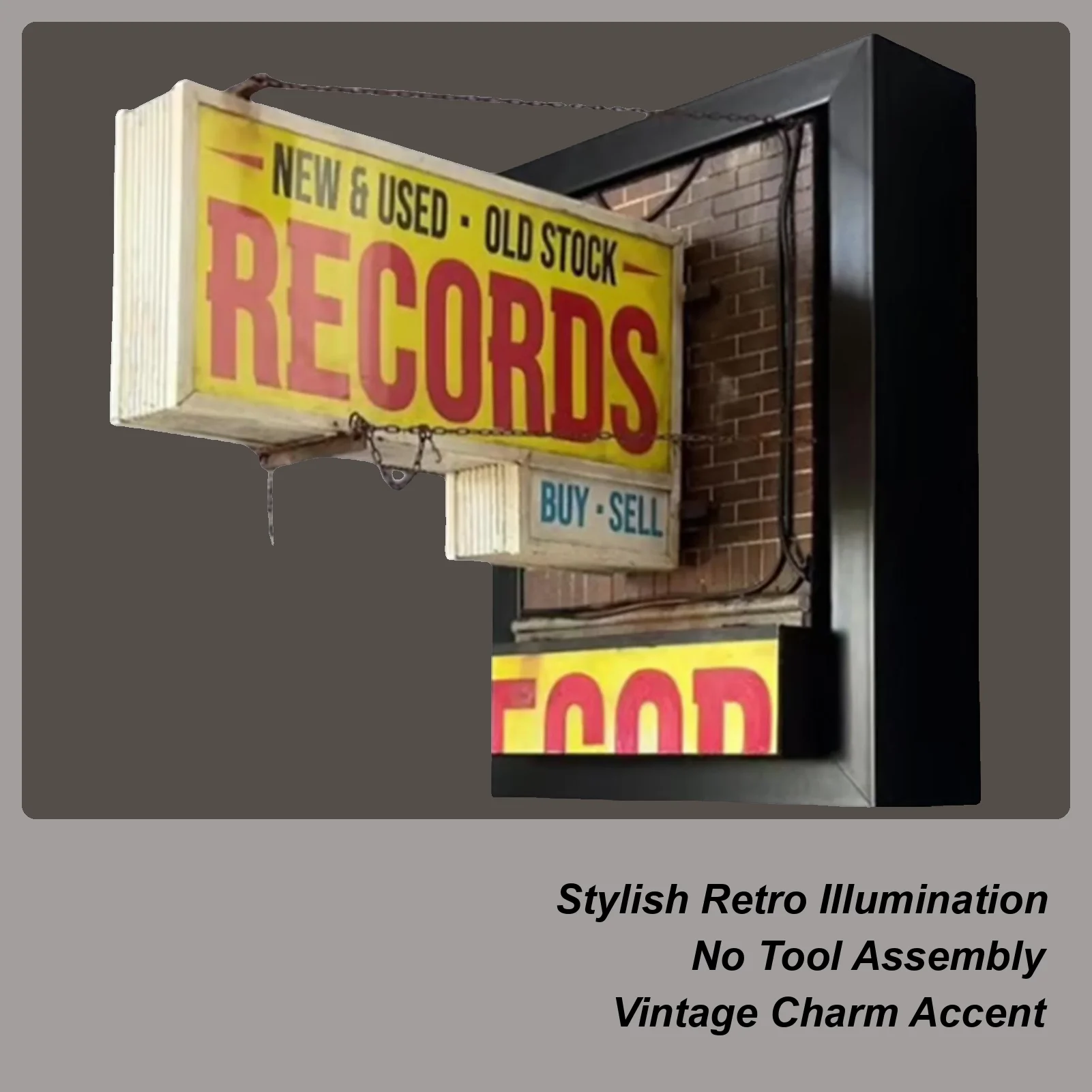 

Record Store Wall Light Vintage Style Record Shop Lightbox Exquisite Elegant Recording Player Lighting For Bedroom Restaurant