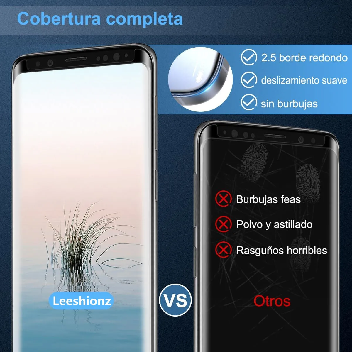 لهاتف Samsung Galaxy S8 S9 واقي شاشة عالي الوضوح مضاد للسقوط من الزجاج المقسى #4