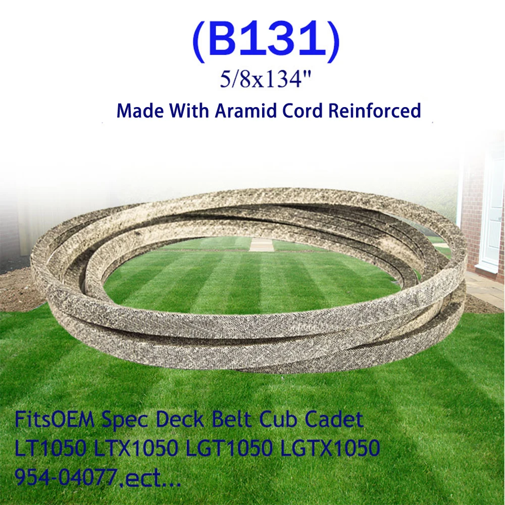 Heavy Duty Aramid Cord V Belt B131 (5/8 'X 134') OEM Standard Drive Belt For Garden Tractor Lawn Machinery 95404077