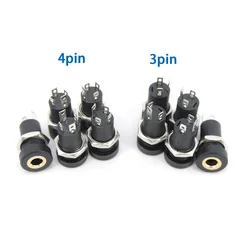 3.5MM 3/4Pin Audio Jack Socket Stereo 3 Pole 4 Pole Solder Panel Mount With Nut Connector Headphone Female Socket PJ-392A PJ392A