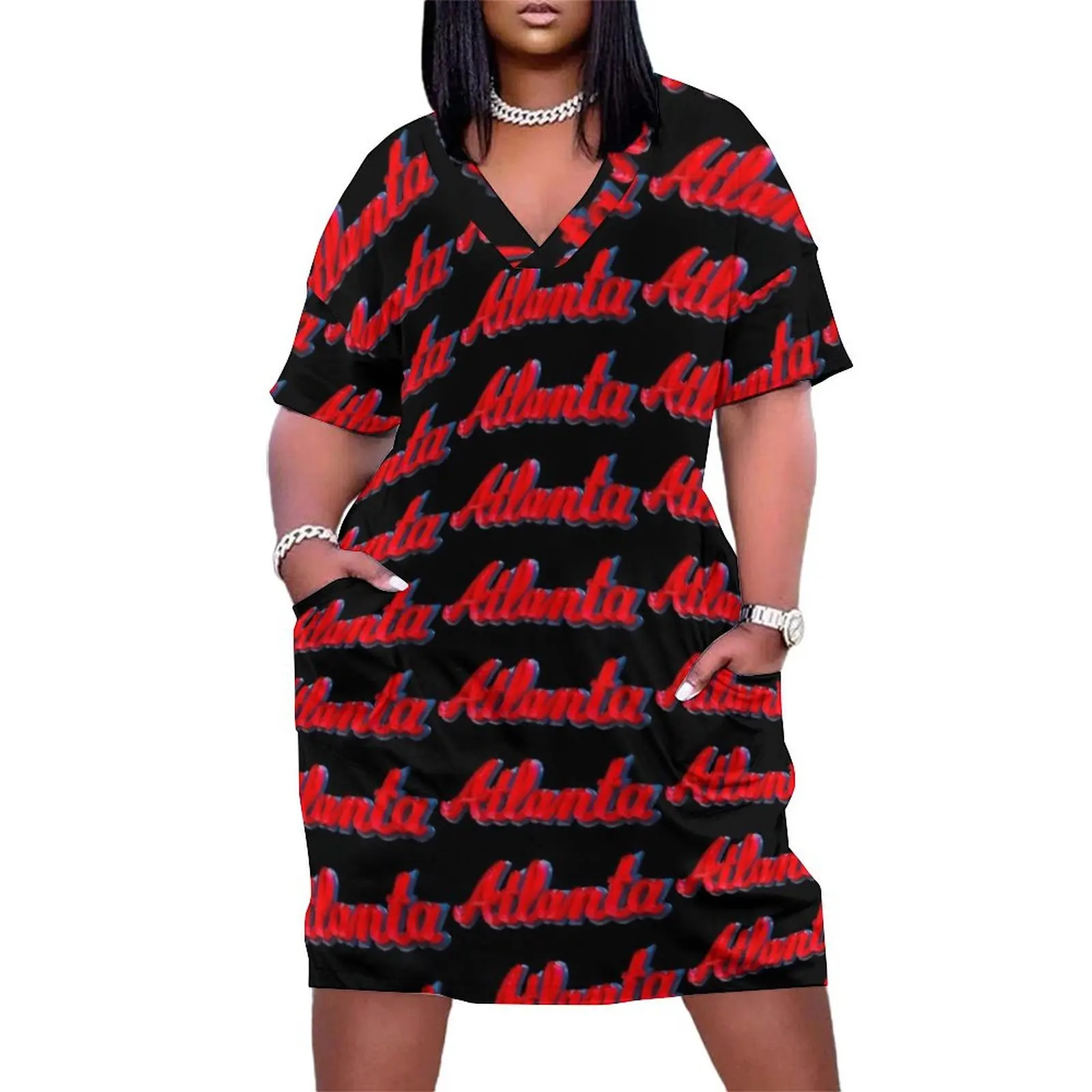 

Atlanta! Loose Pocket Dress clothes birthday dresses for women