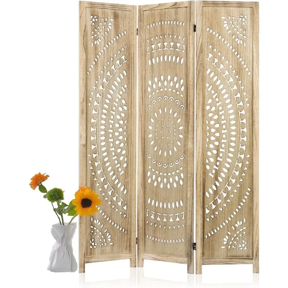 

Room Separator 3 Panel Room Dividers Wall Partition Free Shipping Natural Privacy Screen Freestanding Divider Home Decor Garden