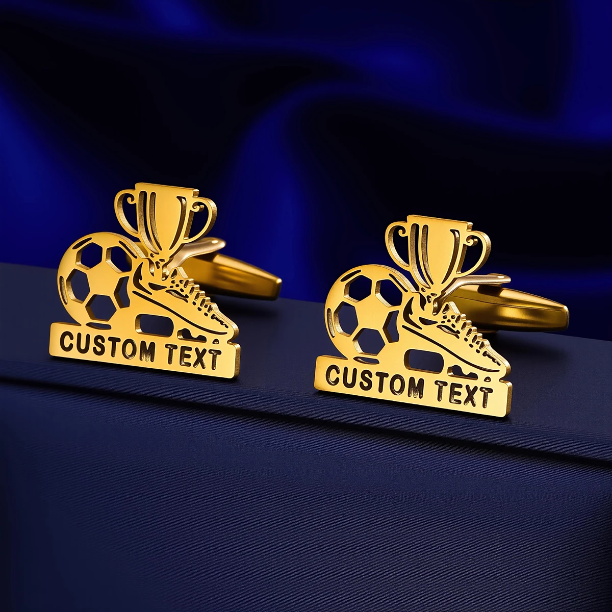 ustomized Name Men's Football Championship Cufflinks Customized Suit Shirt Stainless Steel Buttons Sports Jewelry Gifts