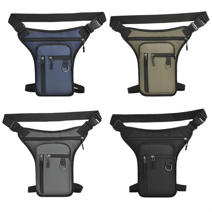 Men Motorcycle Leg Side Bag Multipocket Riding Fanny Pack PU Leather Tactical Travel Purse Outdoor Sports Ride Bag