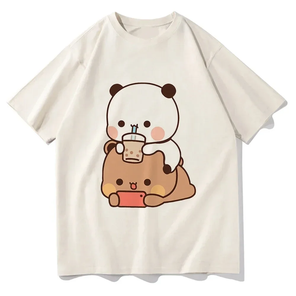 Bubble Tea Bubu i Dudu T Shirt mężczyźni kobiety Harajuku estetyczna grafika Kawaii t-shirt Unisex śmieszne koszulki z piaskowym koszulki bawełniane