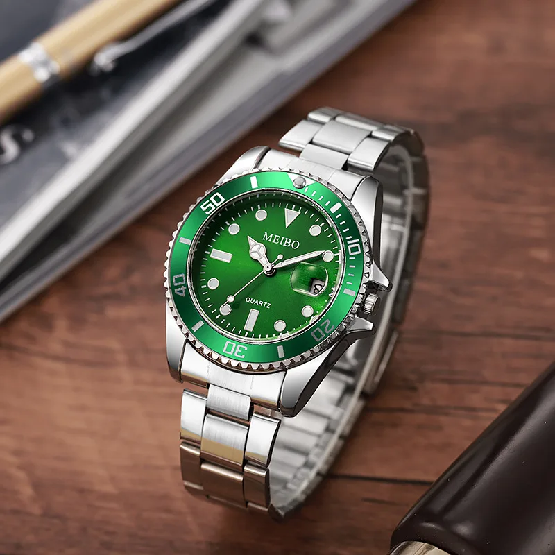 Fashion Men Business Watches Luxury Large Dial Calendar Watch Men's Quartz Wristwatch Reloj Hombre