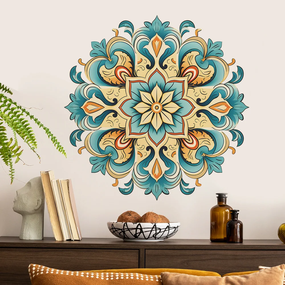 Creative Middle Eastern Retro Pattern Mandala Detachable PVC Wall Stickers Decorative Beautification Room Living Room Stickers