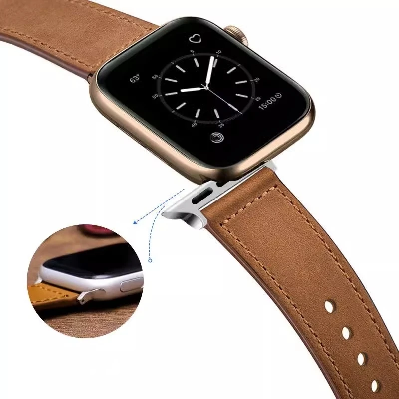 Leather Strap for Apple Watch Band Ultra 49mm 44Mm 40Mm 45Mm 41Mm 42Mm 38Mm Business Armband Iwatch Series 3 5 6 Se 7 8 Bracelet