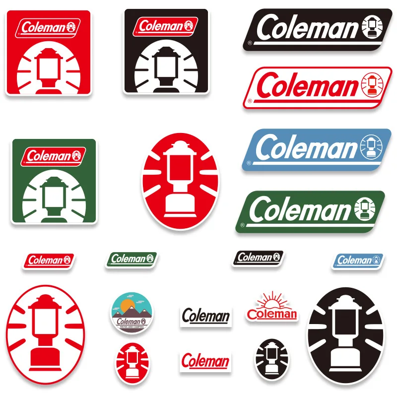 20Pcs Coleman Stickers for Notebook Stationery Vintage Sticker Scrapbooking Material Aesthetic Craft Supplies