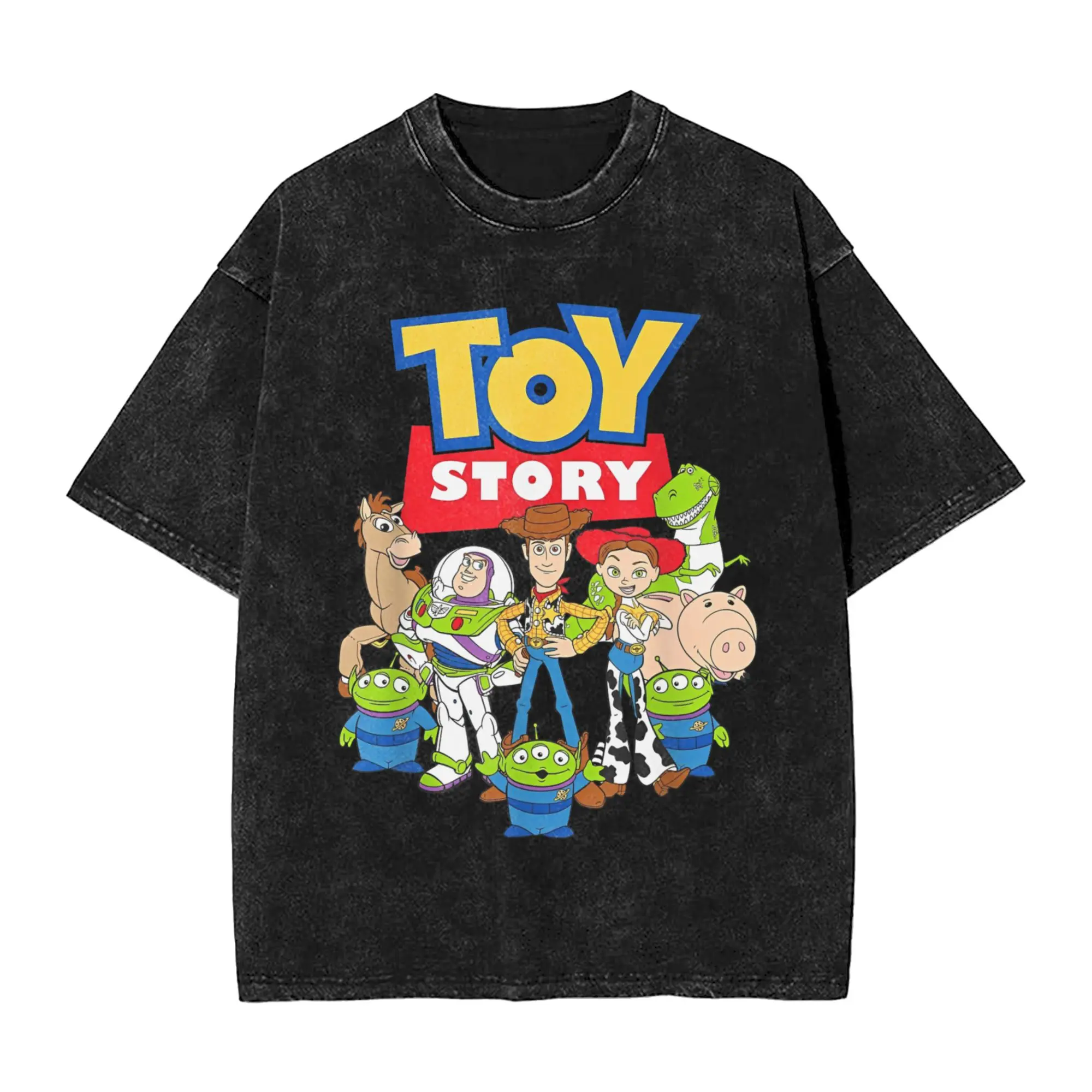 Men Women T-Shirt Pixar Toy Story Buzz Woody Jessie Graphic Washed T Shirts Harajuku  Summer Tees Cotton Clothing Plus Size