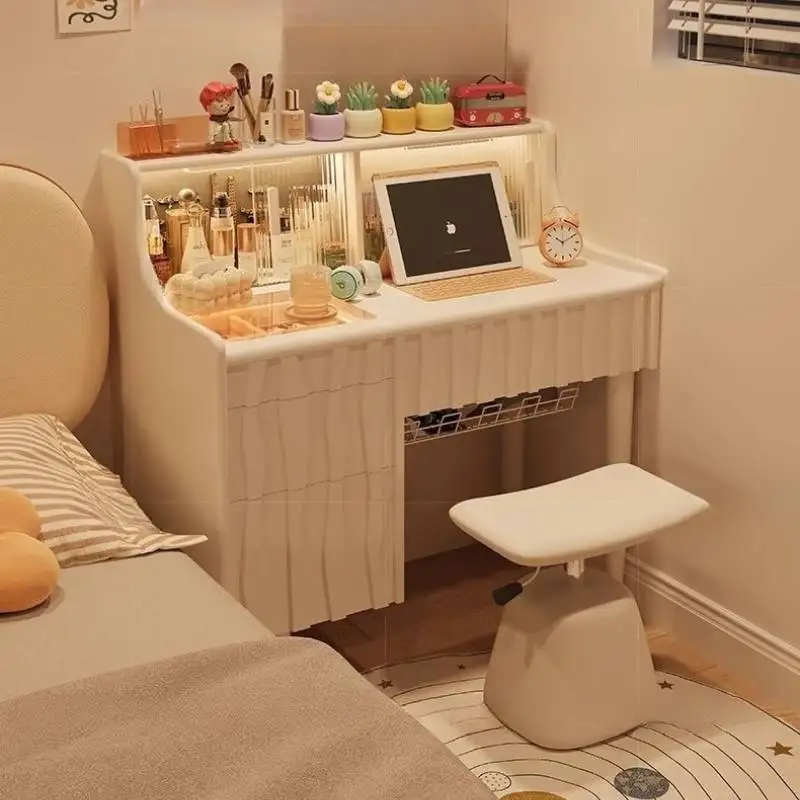 

Drawer Vintage Makeup Vanity Desk Glossy Simple Wood Europa Makeup Vanity Desk Cheap Corner Mirror Kaptafel Bedroom Furniture