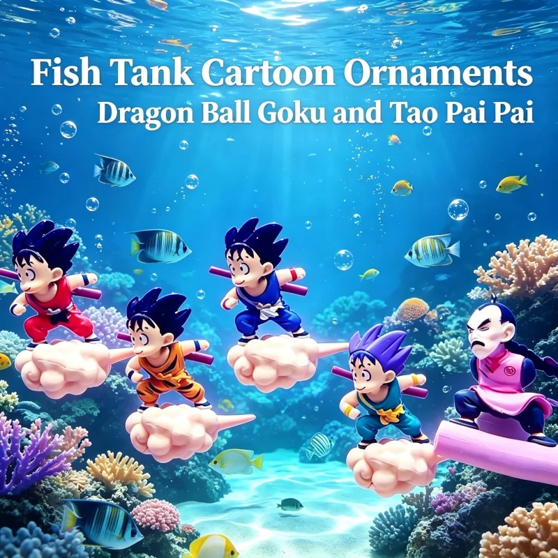 Aquarium Fish Japan - ของตกแต่งตู้ปลาแบบแขวนลอยรูปดราก้อนบอล - ฟิกเกอร์โกคูในลูกบอลใส เหมาะสำหรับตกแต่งตู้ปลาใต้น้ำ