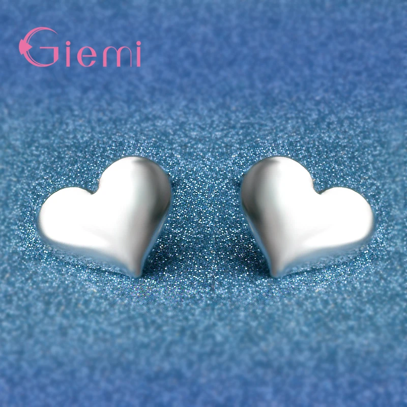 Most Popular Exquisite Lovely Heart Shaped 925 Sterling Silver Color Stud Earrings For Women Jewelry/ Mother's Day Gift Fashion