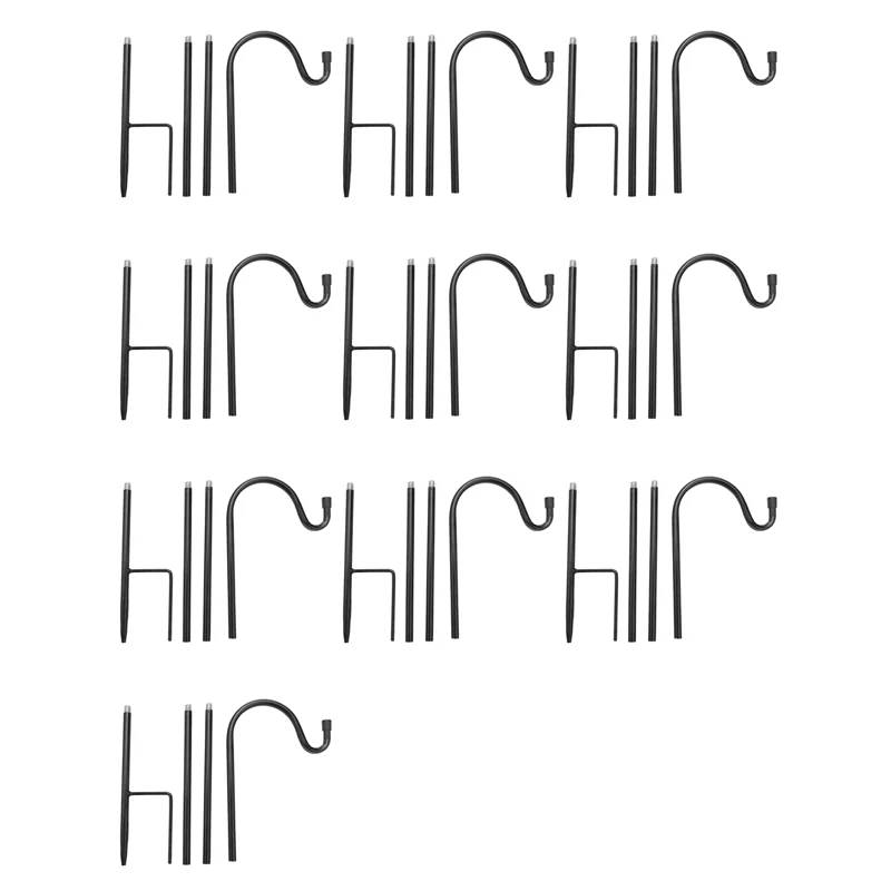 

ABVA-10X Shepherd Hooks Rust Resistant Garden Stake Outdoor Metal Plant Stand Hanger Bird Feeder Pole 80.5X10x1cm