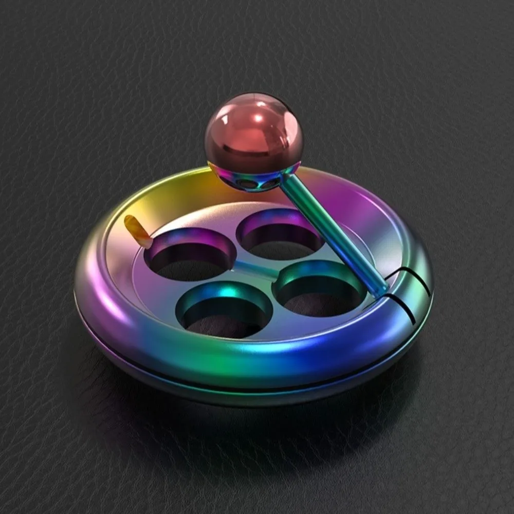 Fun Four Hole Metal Fidget Spinner Metal Rotating Decompression Toy Focus Aid Durable Fingertip Spinner Office