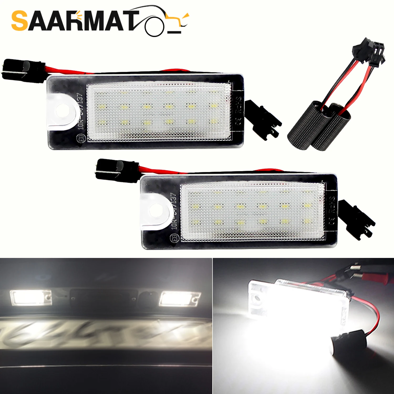 

2 шт. светодиодных ламп Canbus для подсветки номерного знака для Volvo V70 2001-2007, XC70, XC 70, 90, S60, S80, 3528-SMD, белый свет, без ошибок