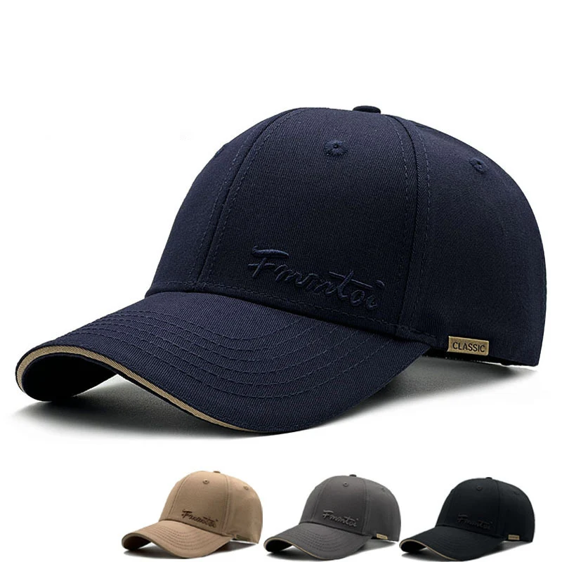 Men's Structured Baseball Cap Women's Extra Large Wide Brim Sun Visor Flattering Outdoor Hard Top Dad Hat