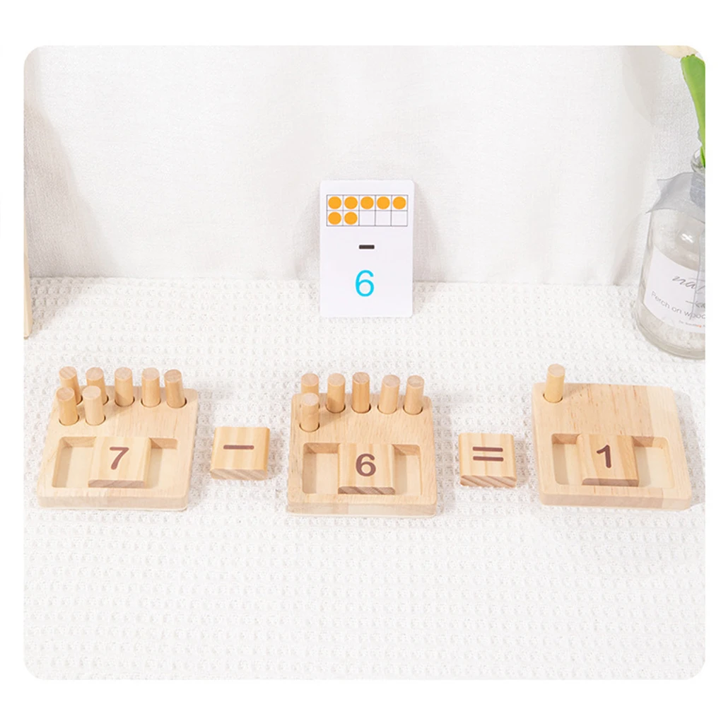 Montessori Math Kids Educational Toys Number Shape Matching Wooden Board Baby Early Educational Learning Toys Teaching Material