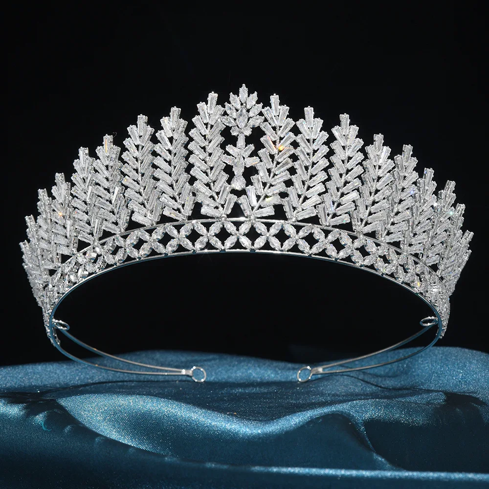 New Zircon Leaf Crown Wedding Birthday Party Princess Joker Hair Accessories Jewelry Gift  26872