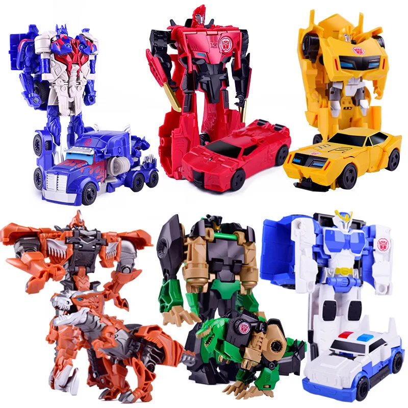 12CM Robot Transforming Car Transformation Toys Dinosaur Model Action Figure One-Step Deformed Robot Toy Children Birthday Gifts