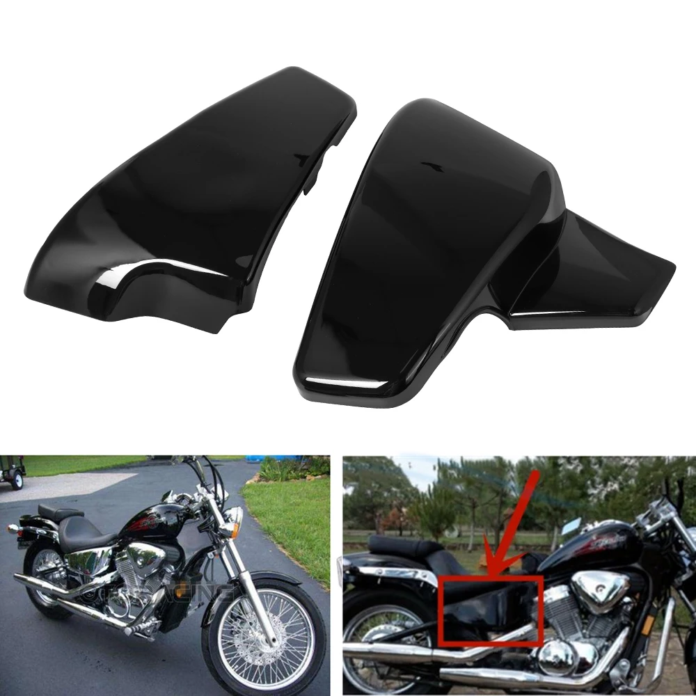 Black Battery Side Cover Motorcycle For Honda VLX 600 1999-2008 VT 600 C CD Shadow VLX Deluxe STEED400 1999-2007