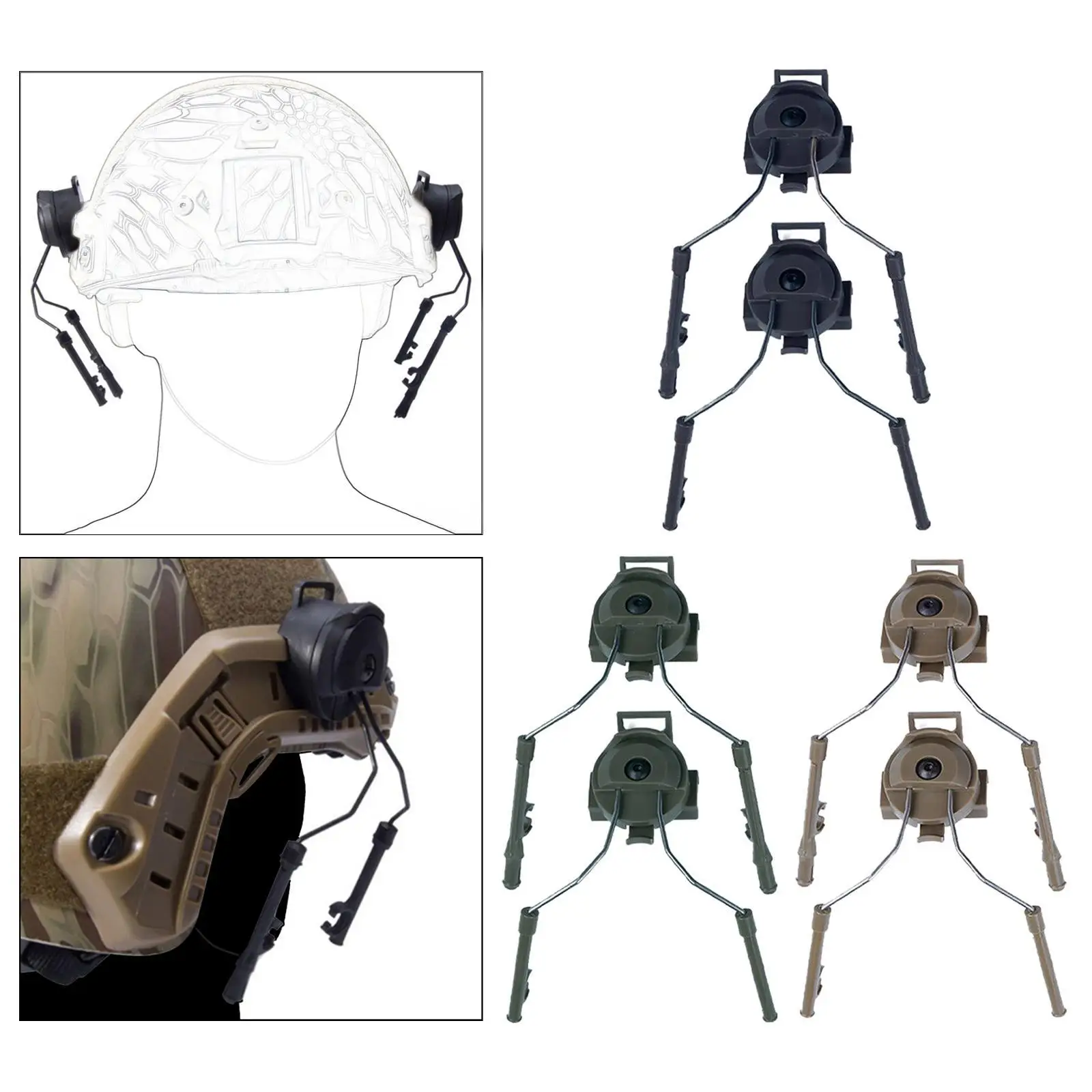 

Helmet Rail Adapter Helmet Accessories Easy Installation Multifunction Headset