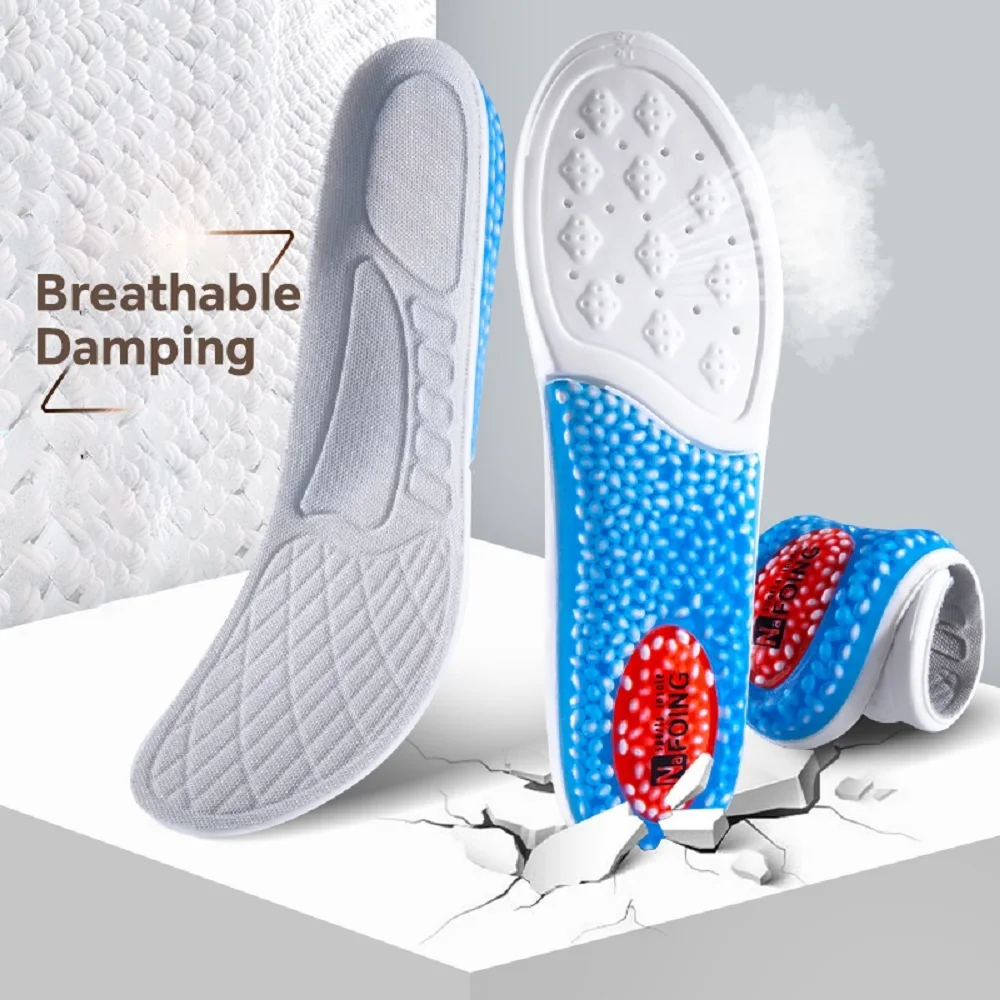 1 pair TPU Upgraded Sports Shock Absorption Insoles High Elastic Running Sneaker Pads Rebound Deodorant Comfortable Feet Cushion