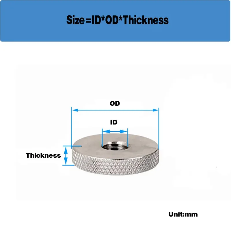 

304 Stainless Steel Knurled Thumb Nuts Flat Head Hand Screw Round Nut M3 to M12 Hardware
