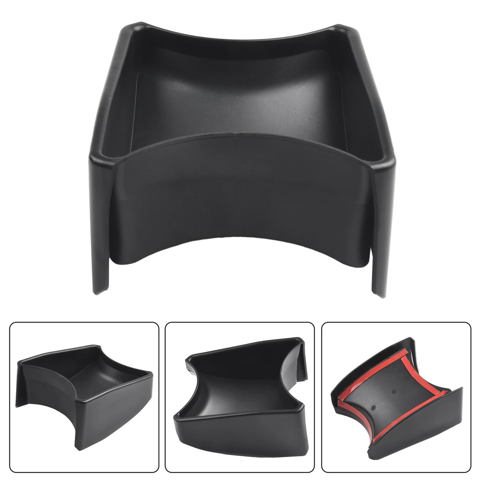 1pc Handbrake Storage Box Car Interiro Gear Shift Storage Box Plastic Accessories For 2011-2015 Abarth 595 ABS Black