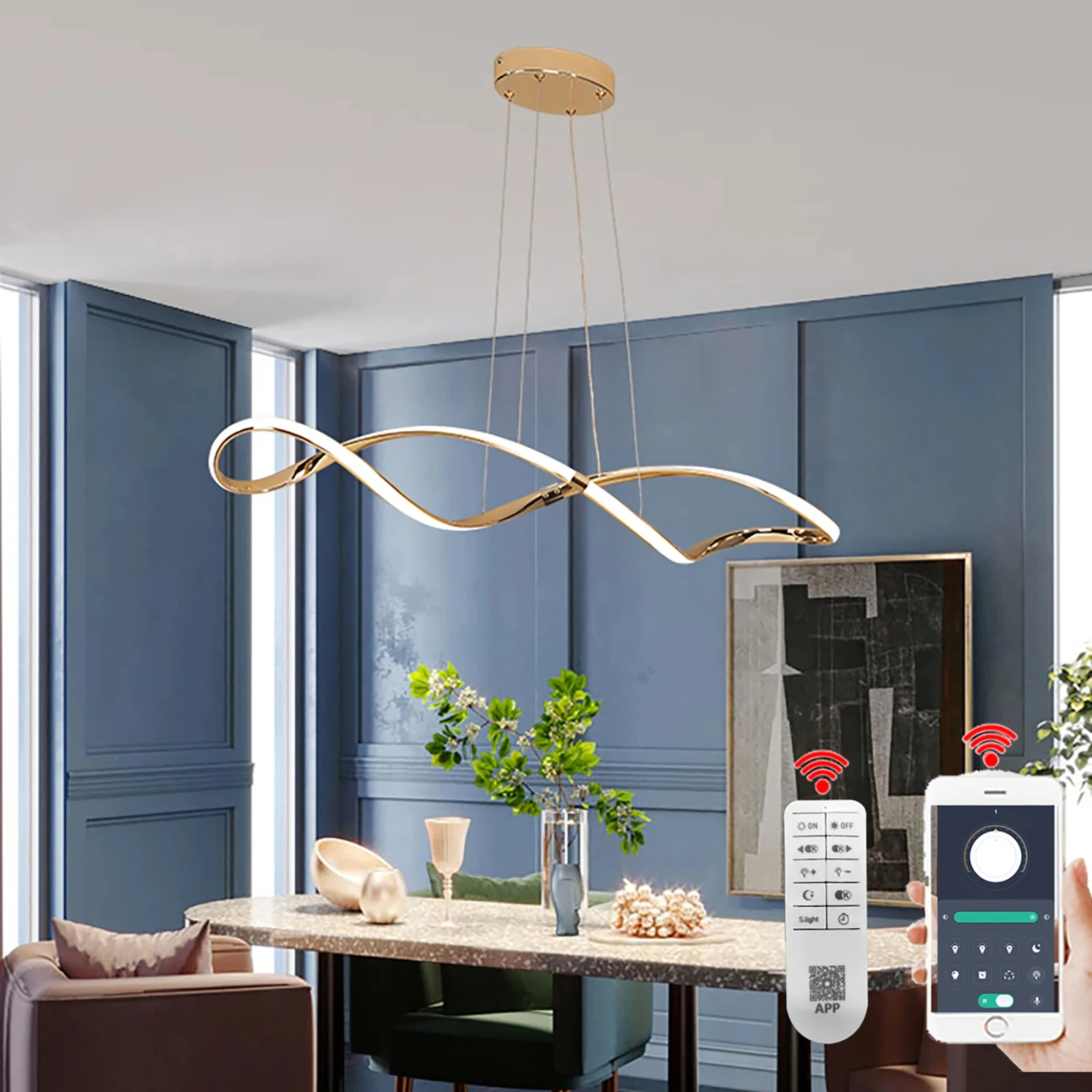 Modern glass home decor led lights pendant light lamps for living room Chandeliers for dining room hanging light indoor lighting