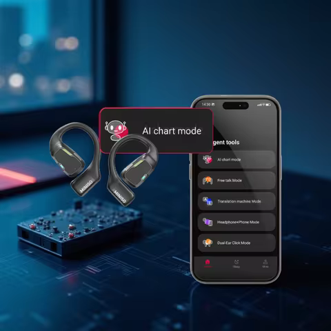 Translator Earphone MINISO M98 AI Wireless Headphones Office Chat Headset ASMR Headset DIY APP AI Wireless Headphones with Mi