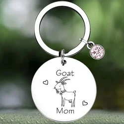 Cute Goat Mom Gift Keychain Goats Lovers Key Chain Pendant Jewelry Crazy Goat Lady Gift