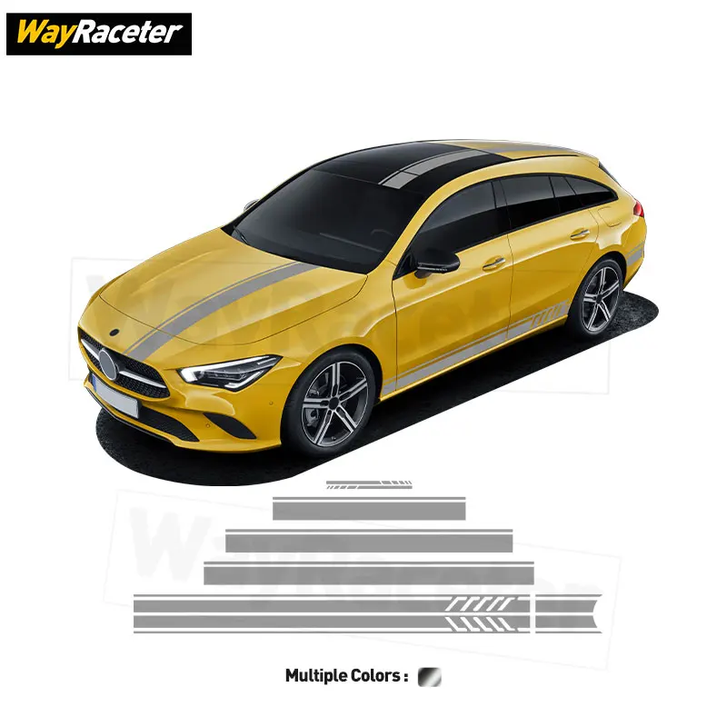 

7 Pcs/Set Edition 1 Stripes Sticker Matte Silver gray Graphics Vinyl Decal For Mercedes CLA Class CLA45 AMG C117 C118 X117 X118