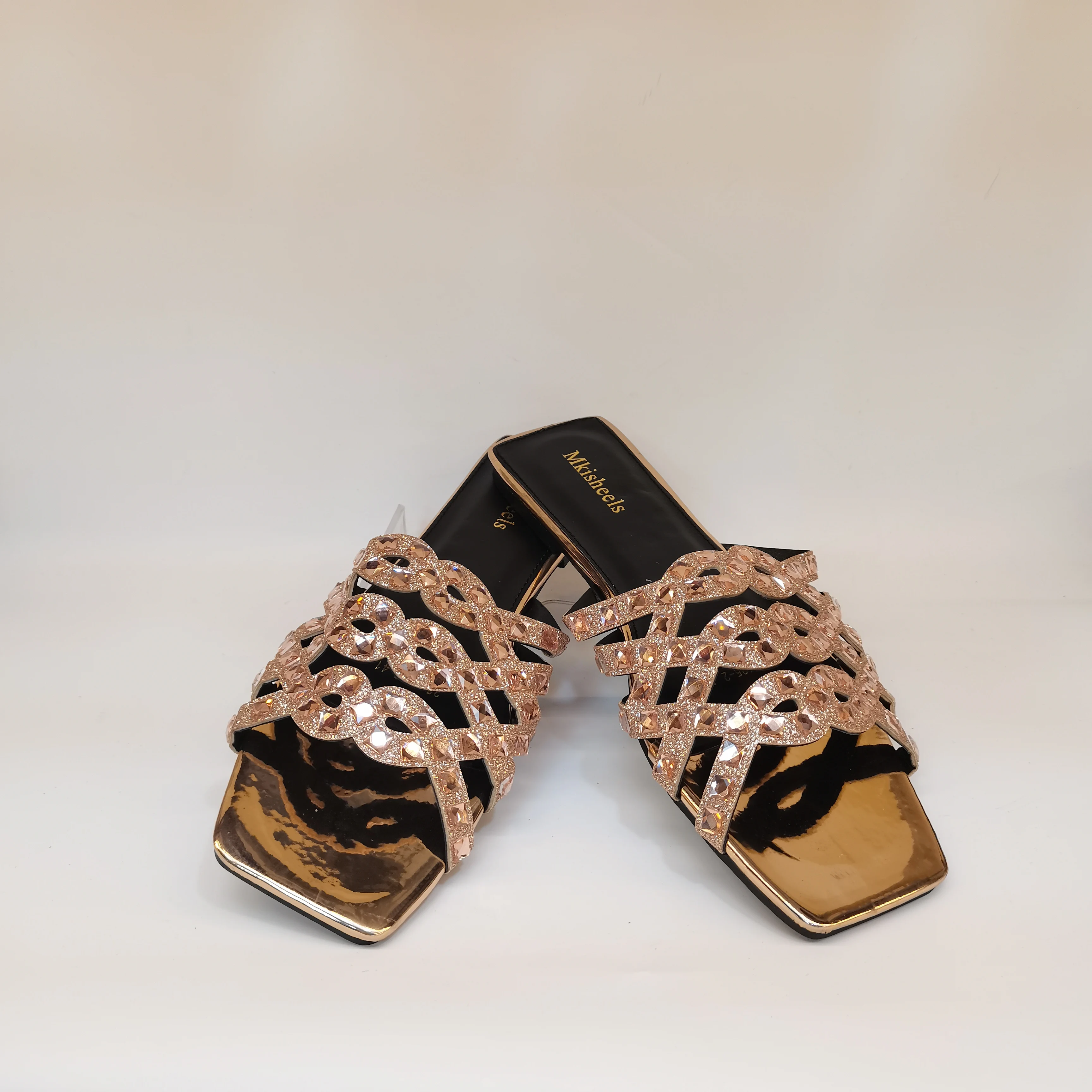 2025 جديد أنثى موضة شقة حجر الراين النعال مريحة عدم الانزلاق في الهواء الطلق صنادل شاطئ جميلة النعال غير رسمية F5-1013-2 #6