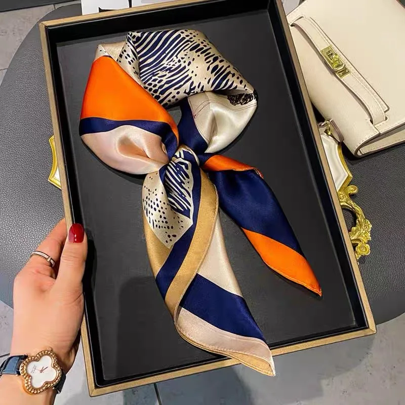 New Silk Scarf Neckerchief Women's Silk Square Scarf Purse Luxury Scarf for Women Designer Silk Headscarf  70*70cm