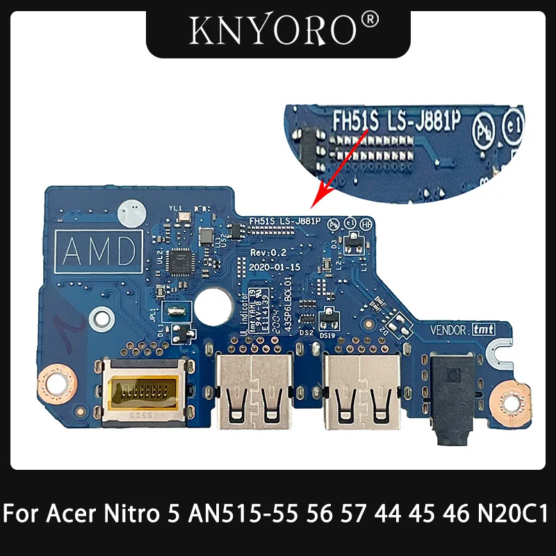 

For Acer Nitro 5 Accesorios AN515-55 AN515-56 AN515-57 AN515-44 AN515-45 46 N20C1 USB Board LS-J891P LS-J881P LS-K851P LS-L031P