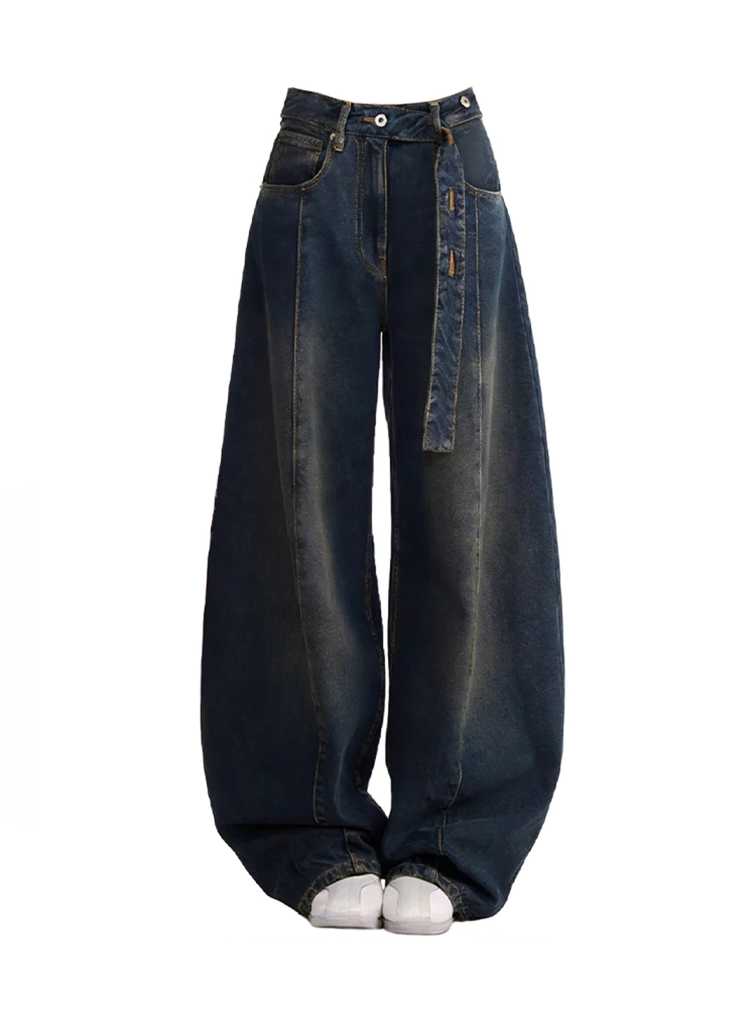 

Женские синие джинсы Y2K в стиле гранж, широкие брюки, винтажные джинсы в стиле Харадзюку, оверсайз, свободные джинсы-бойфренды, альтернативная одежда 2026