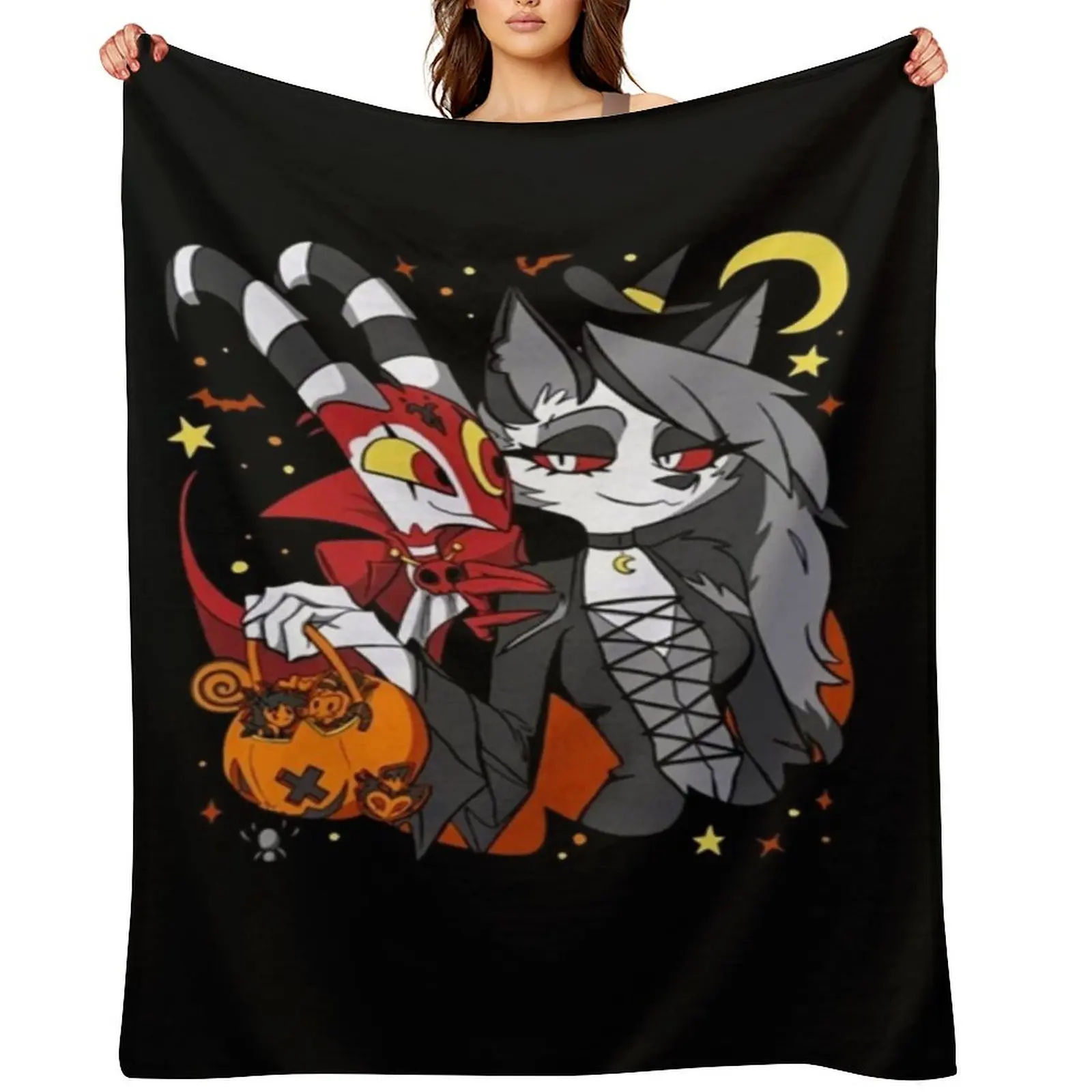 

Helluva Boss Loona Throw Blanket Multi-Purpose Bed covers manga Giant Sofa Blankets