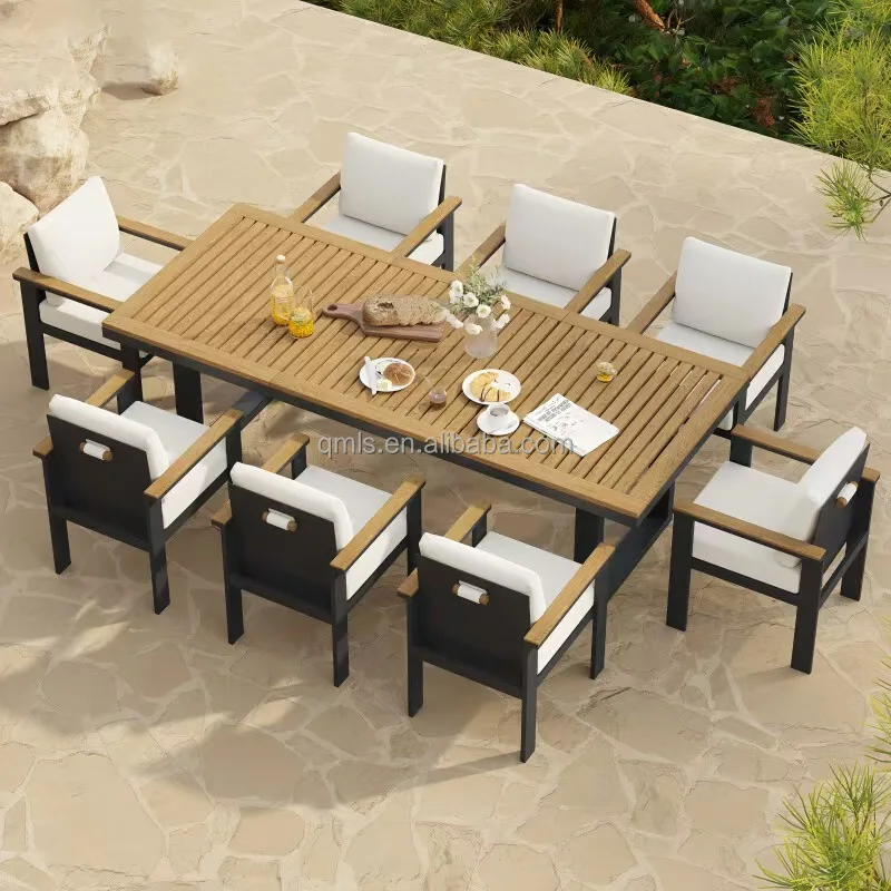 Hot Selling 1.2cbm Small Volume Teak Wood Furniture With Cushions Sofa Set Living Room Patio Hotel Outdoor Sectional Garden Sofa