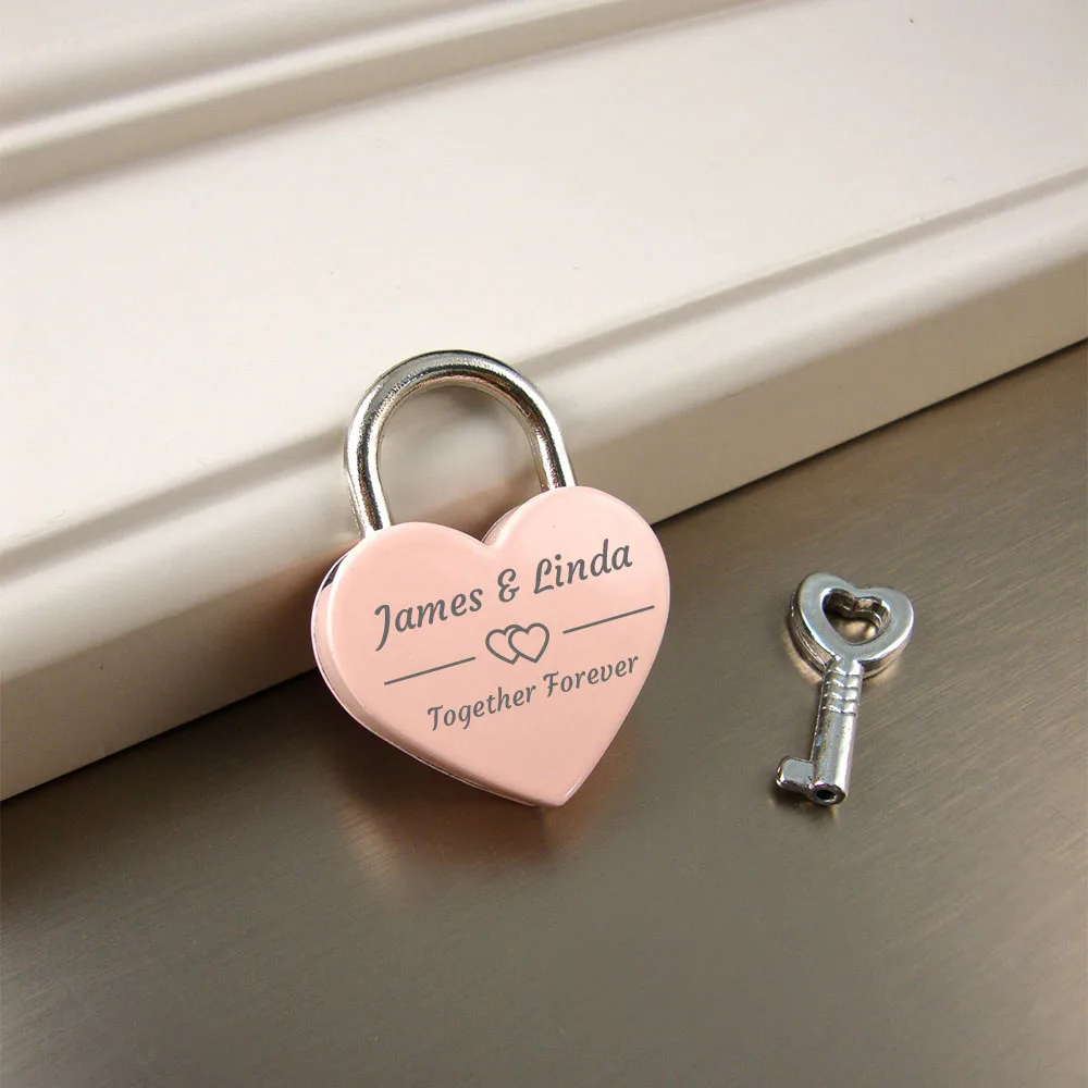 1PC Old Antique Style Customizable Name  Love Padlock Couple Wishing Lock  Wedding Keyed Padlocks  Valentine's Day Gift