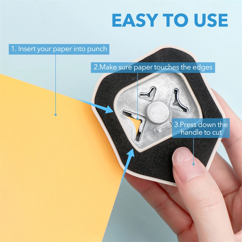 

3-Way Paper Edge Rounder Cutter for Scrapbooking Card for DIY Paper Card Photo Planner Cutting Supplies 3 in 1 Tag Corner Punch