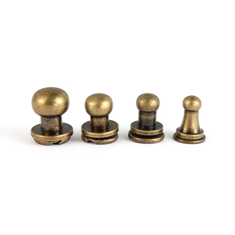 10pcs DIY Brass Nail Cloth Button Clothes/Bag/Shoes Monk Head Screws Leather Craft Garment Rivets