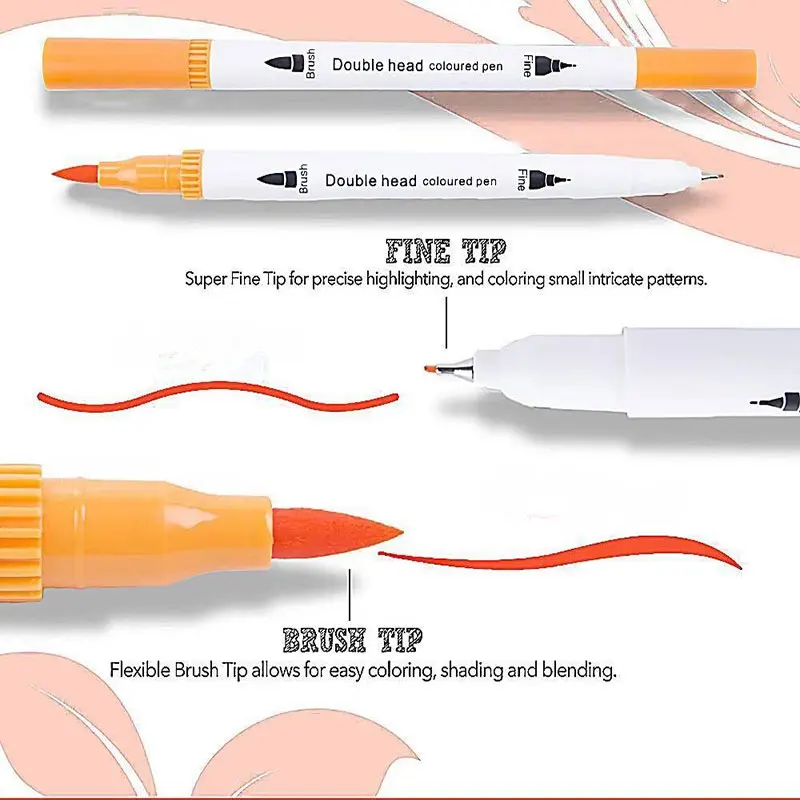 24/36/48 farben Doppel-kopf Highlighter Pen-Set Pinsel nadelspitze Farbige pen Permanent marker Kunst schule liefert schreibwaren