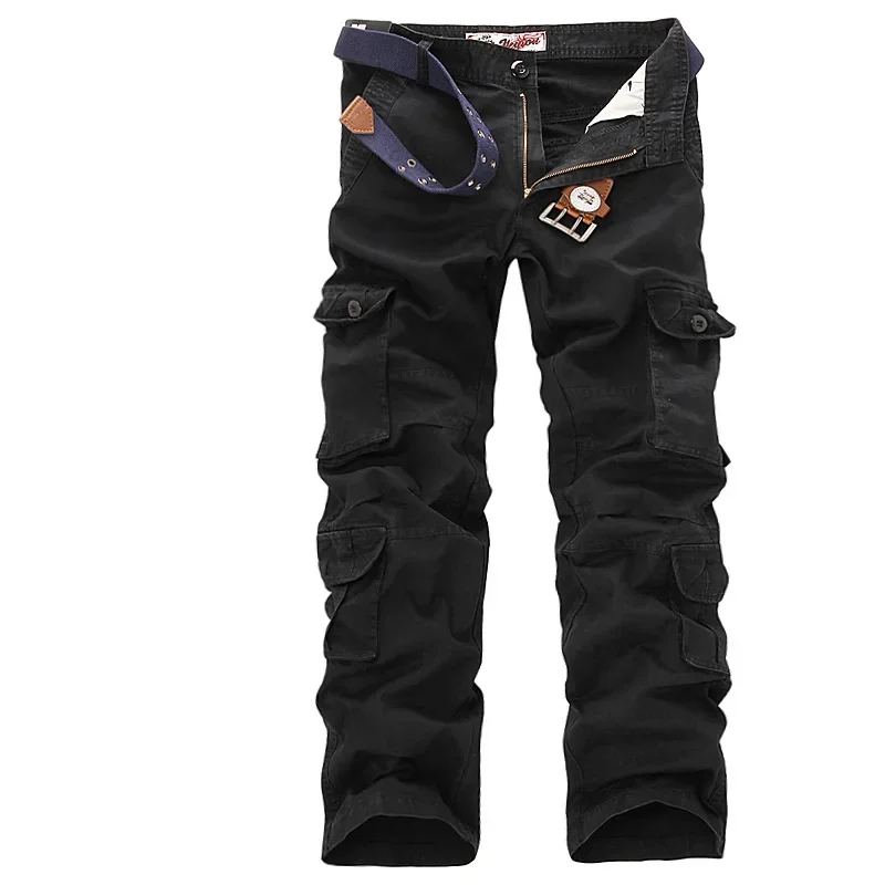 Outdoors Camouflage Cargo Pants Men Cotton Multi-Pocket Training Working Trousers Wear-resistant Three-dimensional Casual Pants