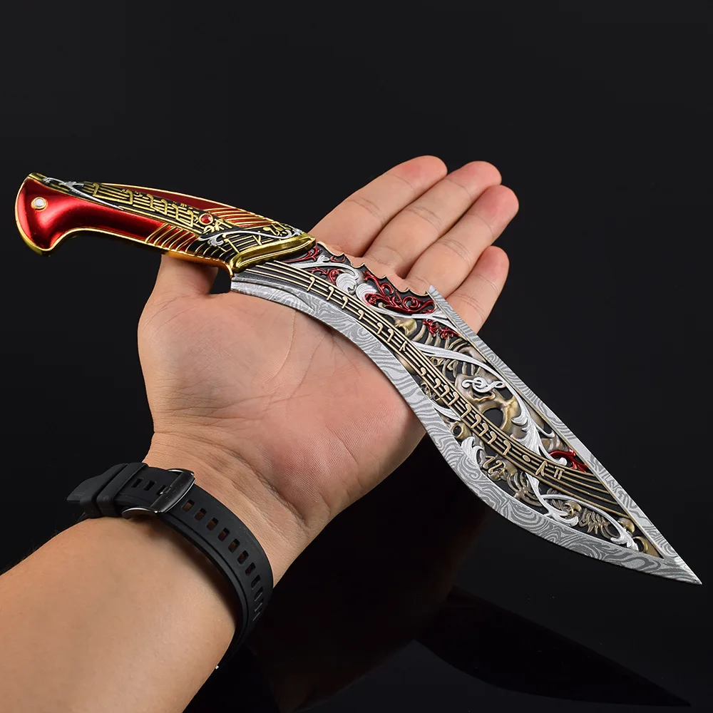 29cm Delta Force Game Sword Model S10 Season Knife Skin Elegy Nepal Leather Version Metal Unsharpened Outdoor Toy Knife Gifts