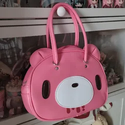 Kawaii Gloomying Bear Bag Y2K Portable Makeup Bag Cute Tote Handbag PU Shoulder Bag Storage Bag Cartoon Ins Girl Birthday Gift