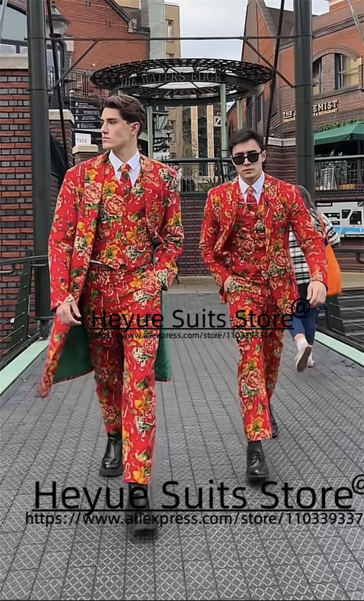 Classic Chinese Style Long Men Suits Custom Peak Lapel Groom Formal Tuxedos Party 3 Pieces Sets Casual Male Blazer Costume Homme