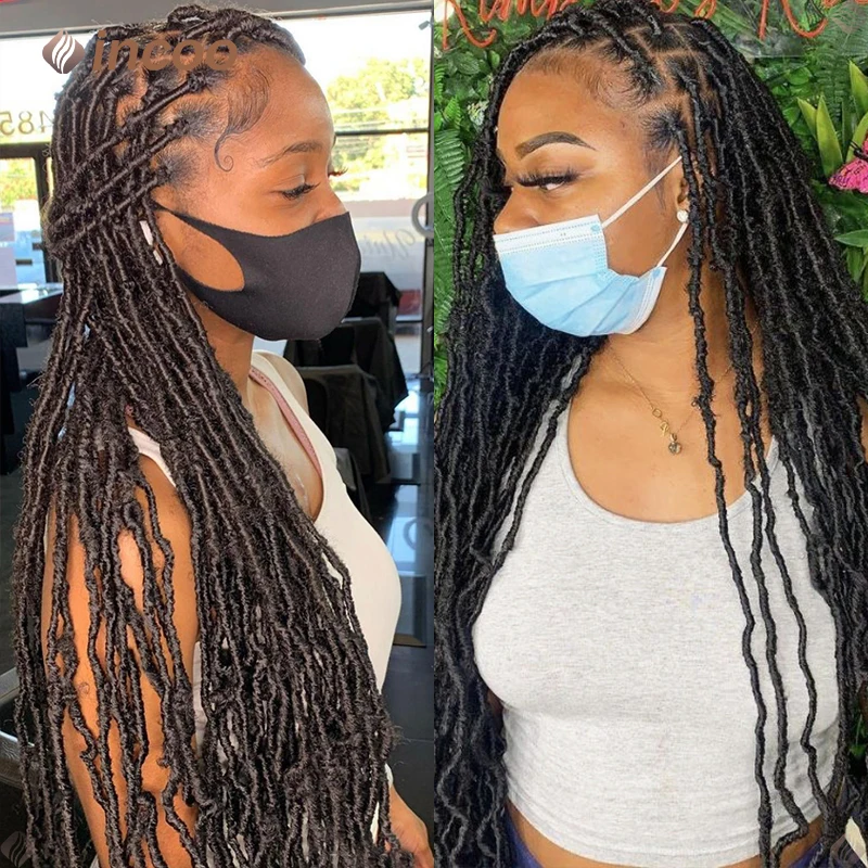 Dreadlocks Wig Braid African Synthetic Full Lace Braided Wigs For Black Women Knotless Box Braids Hair Long Wavy Locs Lace Wig