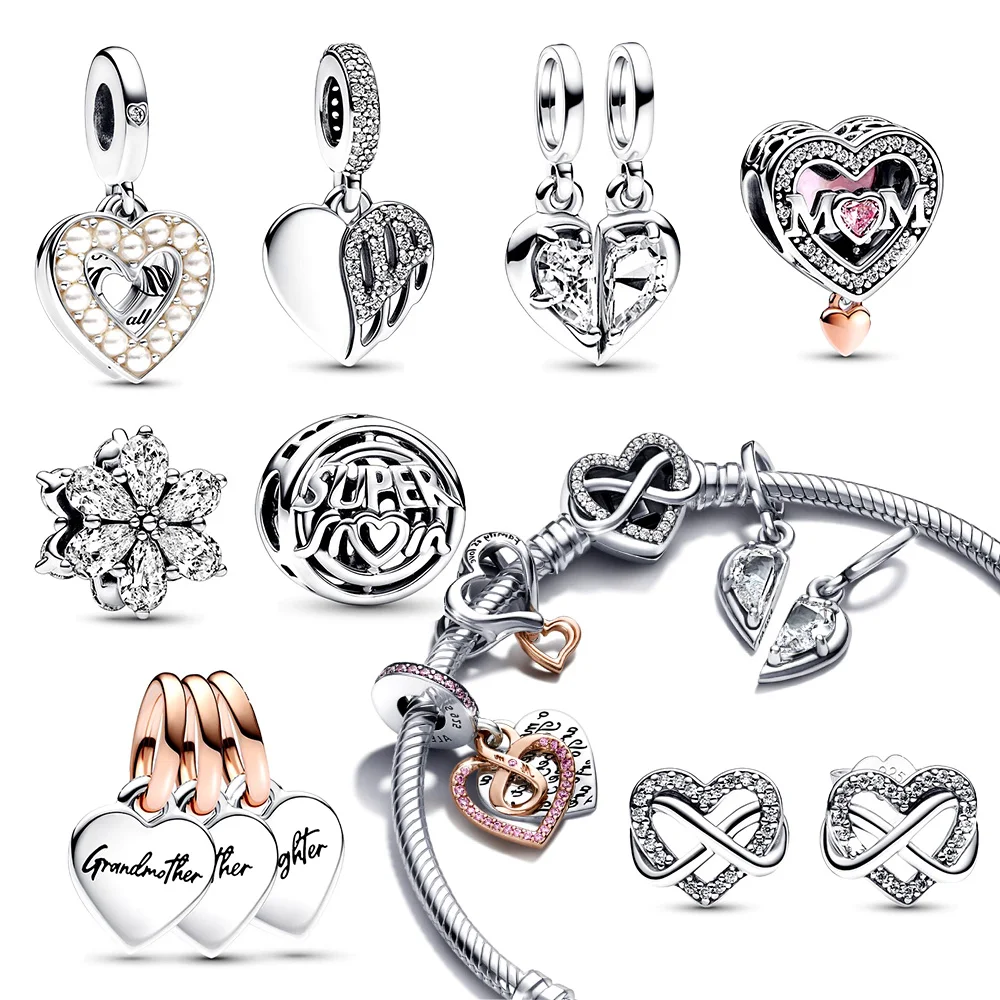 925 Silver Plated Flower Bird Series Charm Beads 2024 New Fit Pan Original Bracelet For Jewelry Making image 5